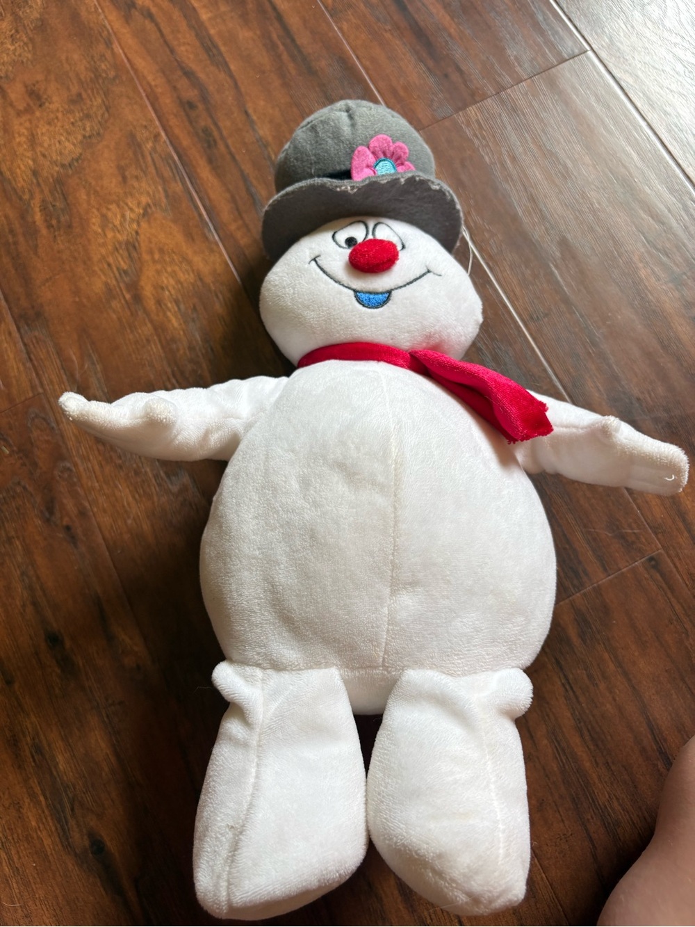 Kohl's White Snowman Plush with Red Scarf and Gray Hat